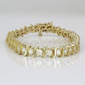 14k Yellow Gold 6-Carat Diamond Anniversary Tennis Bracelet